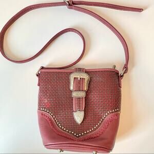 Montana West Trinity Ranch Burgundy Buckle Purse